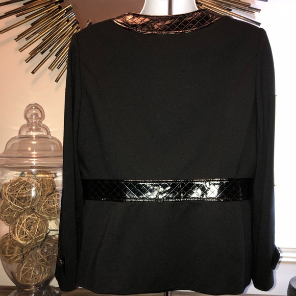 SOLD $95 Vesti croc embossed black blazer lined 16 - Picture 4 of 8